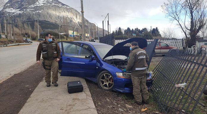 Carabineros junto a la Fiscalía detuvo a dos personas tras investigación por baleo a vehículo en Coyhaique