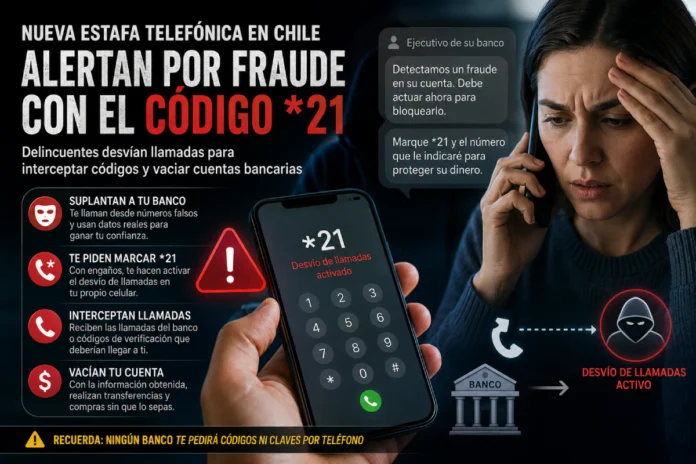 Nueva estafa telefónica en Chile: alertan sobre fraude con código 21 que podría comprometer cuentas bancarias